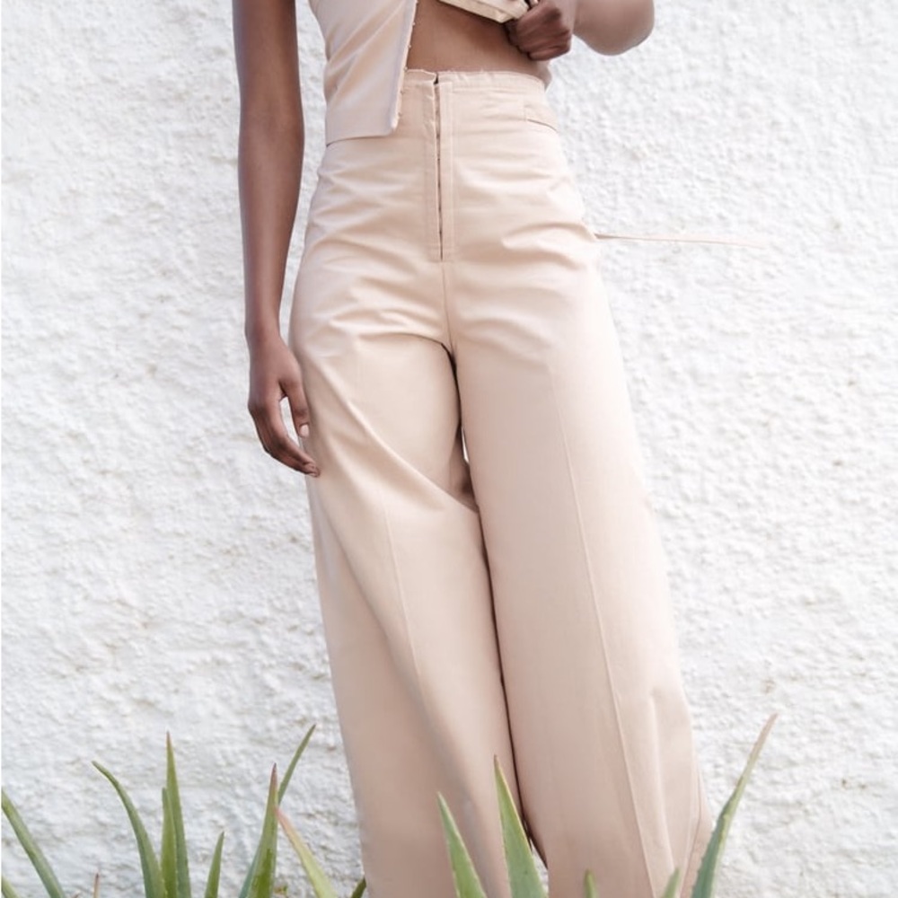 New belted full-length pants from zara